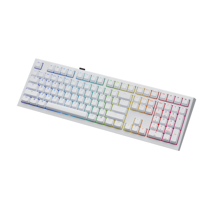 Професионална геймърска механична клавиатура Ducky One X Wireless White - Ducky AI Switches [Linear], Bluetooth, 2.4 - DKON2408AST3-DAUSPDOECL2WW1