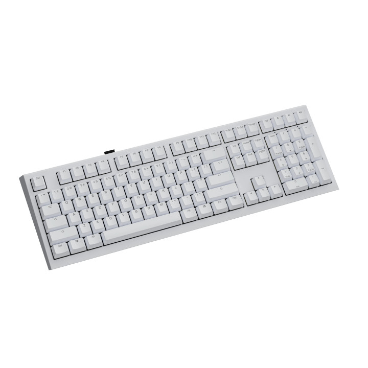 Професионална геймърска механична клавиатура Ducky One X Wireless White - Ducky AI Switches [Linear], Bluetooth, 2.4 - DKON2408AST3-DAUSPDOECL2WW1