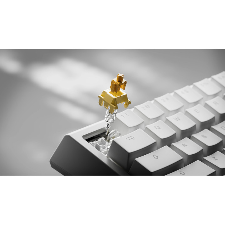 Професионална геймърска механична клавиатура Ducky One X Wireless White - Ducky AI Switches [Linear], Bluetooth, 2.4 - DKON2408AST3-DAUSPDOECL2WW1