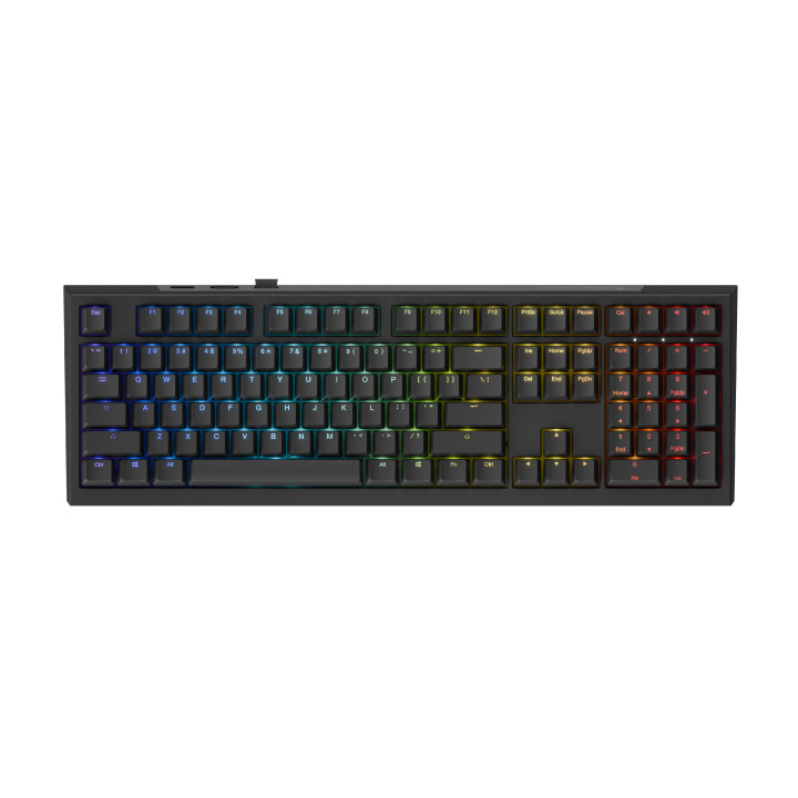 Професионална геймърска механична клавиатура Ducky One X Wireless Black - Ducky AI Switches [Linear], Bluetooth, 2.4 - DKON2408AST3-DAUSPDOECL1AS1
