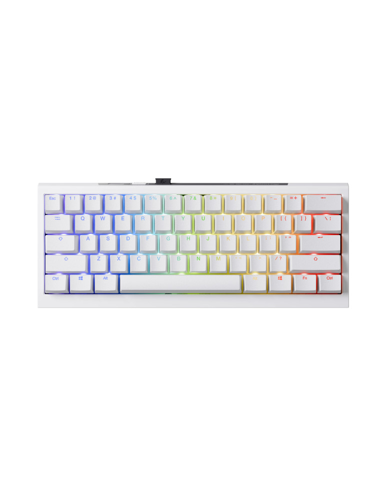 Професионална геймърска механична клавиатура Ducky One X Mini Wireless White - Ducky AI Switches [Linear], Bluetooth - DKON2461AST3-DAUSPDOECL2WW1