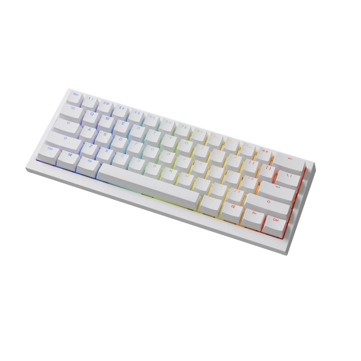 Професионална геймърска механична клавиатура Ducky One X Mini Wireless White - Ducky AI Switches [Linear], Bluetooth - DKON2461AST3-DAUSPDOECL2WW1