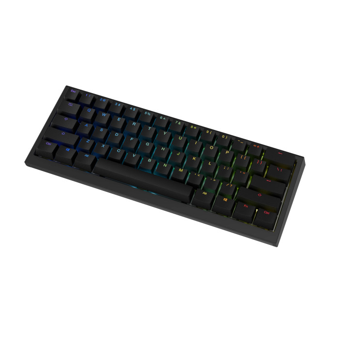 Професионална геймърска механична клавиатура Ducky One X Mini Wireless Black - Ducky AI Switches [Linear], Bluetooth - DKON2461AST3-DAUSPDOECL1AS1