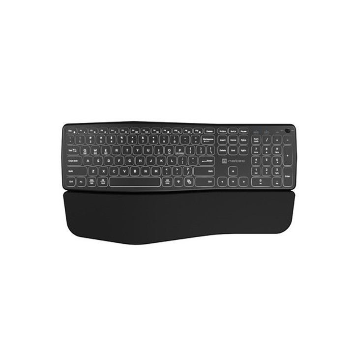Bluetooth клавиатура Natec PORIFERA x-scissors, backlit ergonomic us layout - NKL-1995