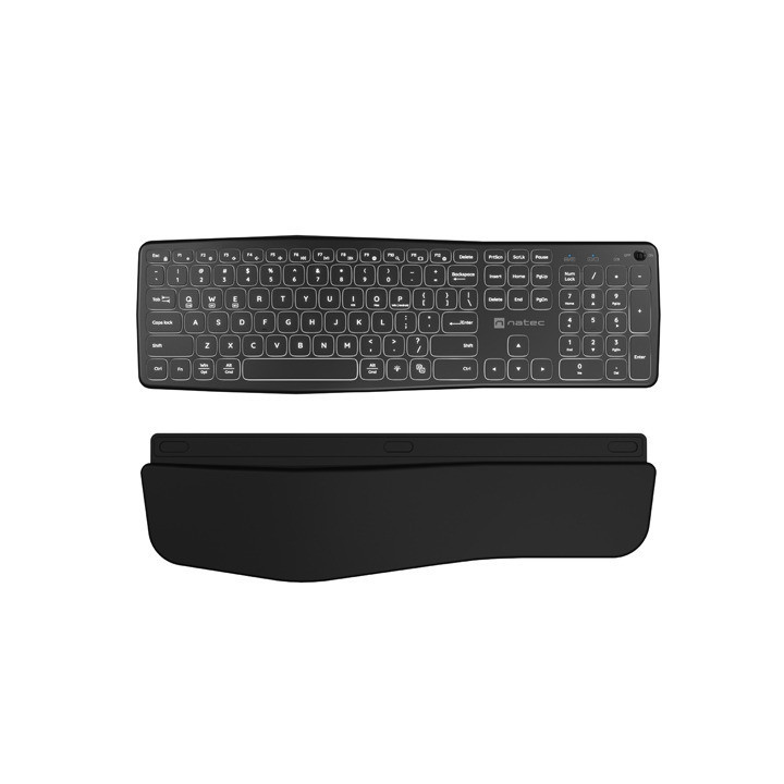 Bluetooth клавиатура Natec PORIFERA x-scissors, backlit ergonomic us layout - NKL-1995