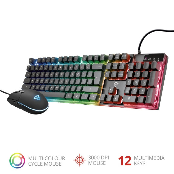 Геймърски комплект клавиатура с мишка TRUST GXT 838 Azor Gaming Keyboard & Mouse Combo - 23289