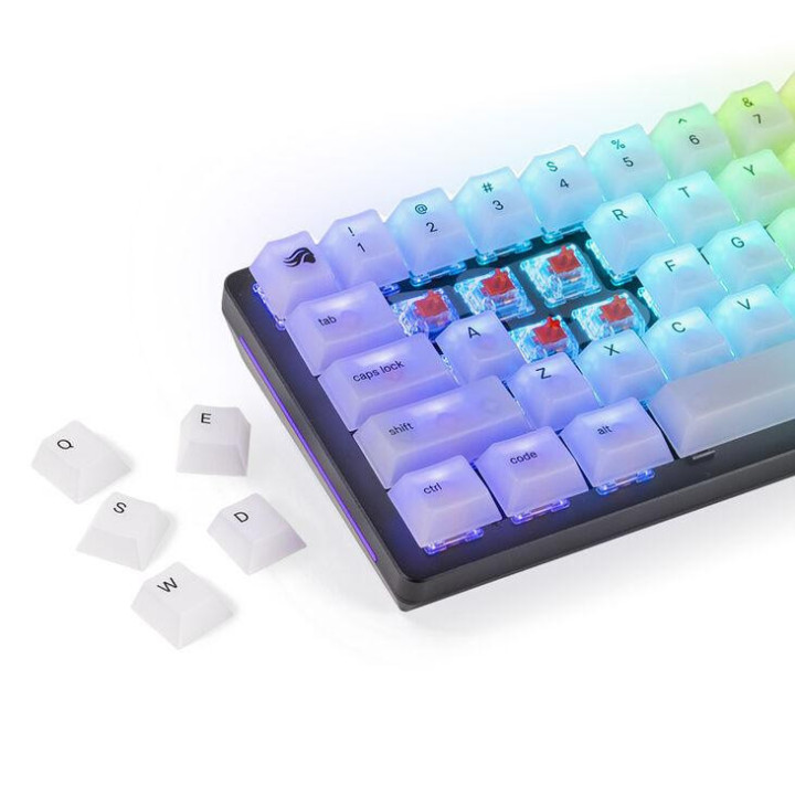 Капачки за механична клавиатура Glorious Polychroma RGB PBT 115-Keycaps, ANSI, US-Layout - GLO-KC-POLY-RGB