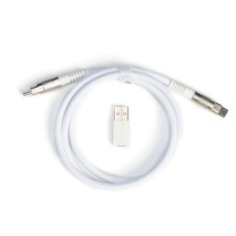 Кабел за клавиатура Keychron Double-Sleeved Geek USB-C - USB-C, White - Cab-20