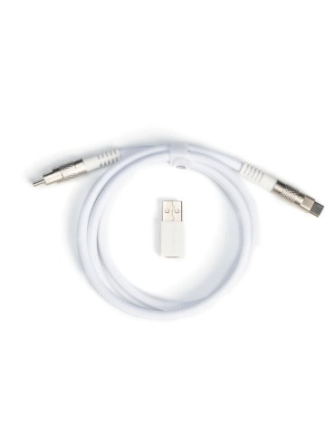 Кабел за клавиатура Keychron Double-Sleeved Geek USB-C - USB-C, White - Cab-20