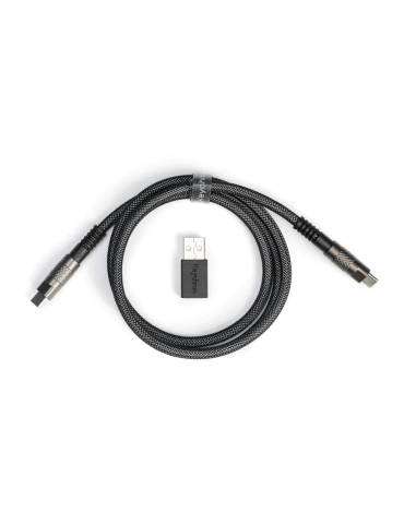 Кабел за клавиатура Keychron Double-Sleeved Geek USB-C - USB-C, Black - Cab-21
