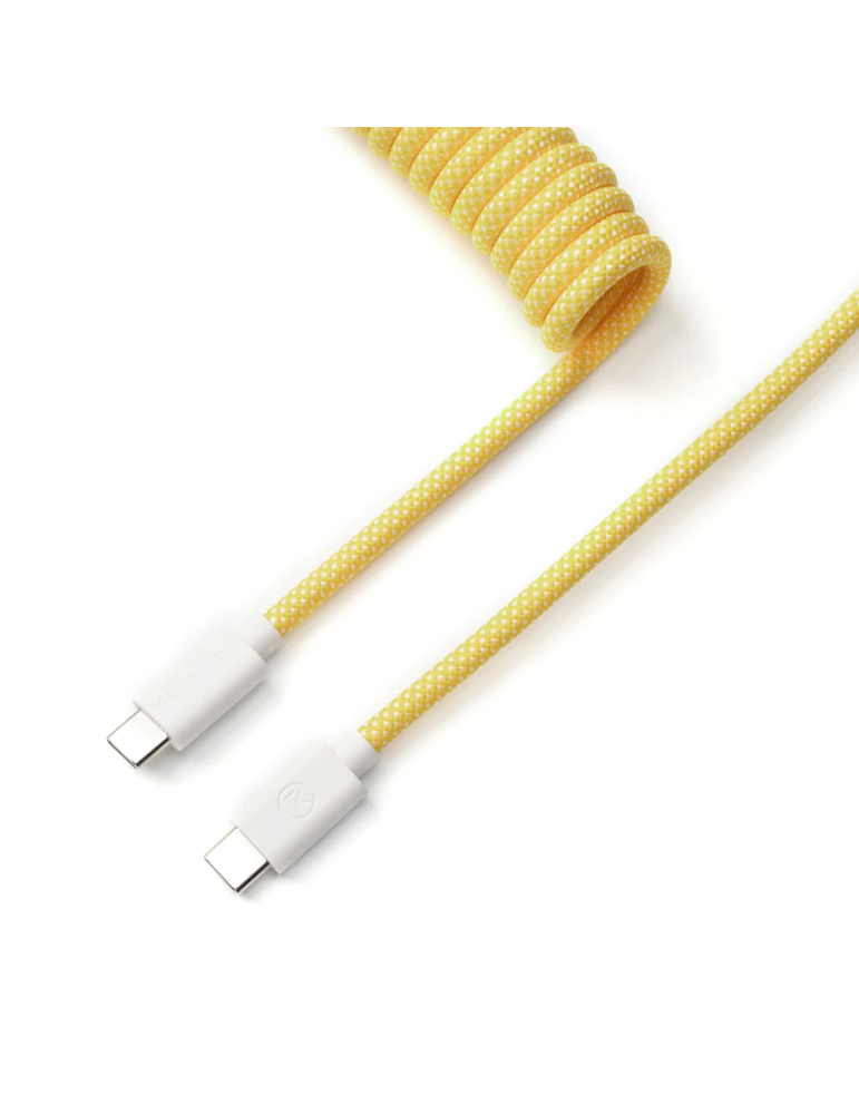 Кабел за клавиатура Keychron Coiled Aviator Straight Custom USB Cable, USB-C - USB-C Yellow - Cab-16