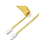 Кабел за клавиатура Keychron Coiled Aviator Straight Custom USB Cable, USB-C - USB-C Yellow - Cab-16