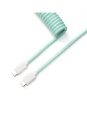 Кабел за клавиатура Keychron Coiled Aviator Straight Custom USB Cable, USB-C - USB-C, Mint - Cab-18