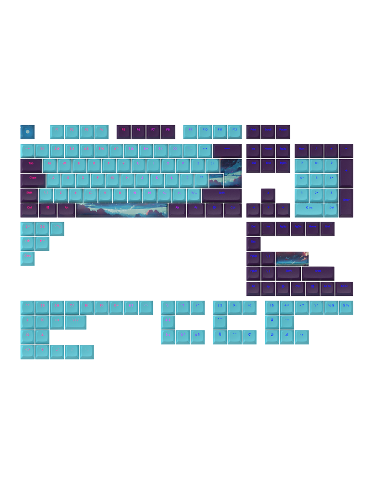 Капачки за механична клавиатура Dark Project - Night Sky за ANSI ; ISO Layout - KS-1010