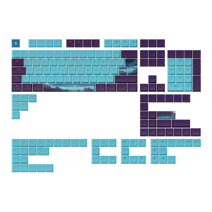 Капачки за механична клавиатура Dark Project - Night Sky за ANSI ; ISO Layout - KS-1010