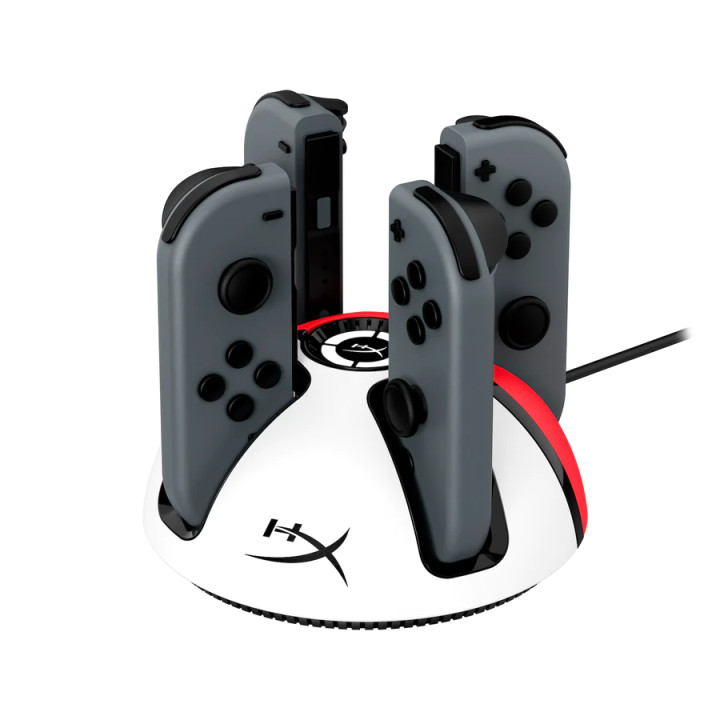 Докинг станция HyperX ChargePlay Quad 2, за Nintendo Switch Joy-Con контролери, Бяло/Червено - 6Y2G7AA