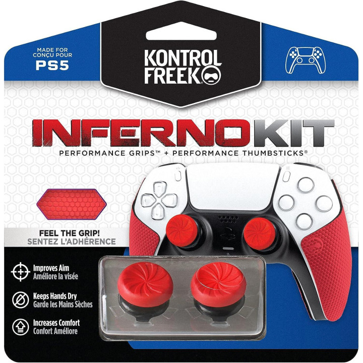 Аксесоар Kontrolfreek Performance Inferno Kit PS5 с включени сменяеми бутони и грипове за DualSense - PK-2040-PS5