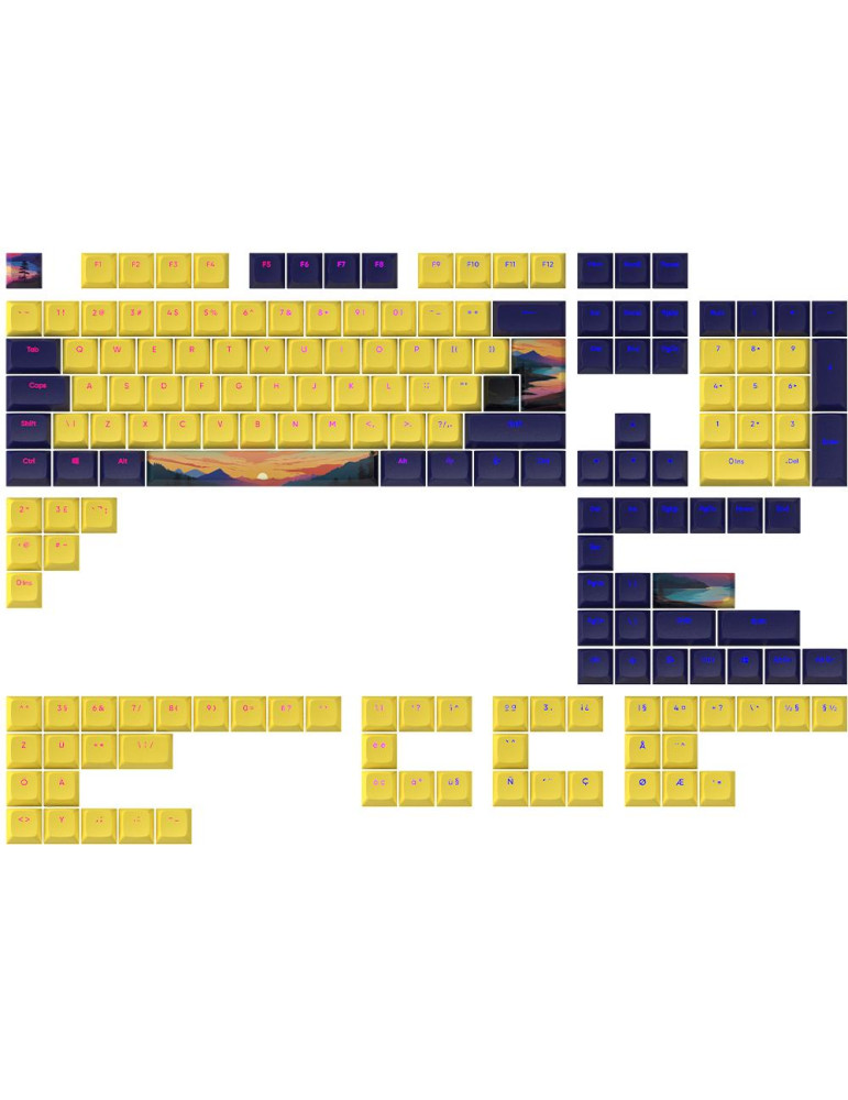 Капачки за механична клавиатура Dark Project - Sunset PBT - ANSI ; ISO - KS-1030