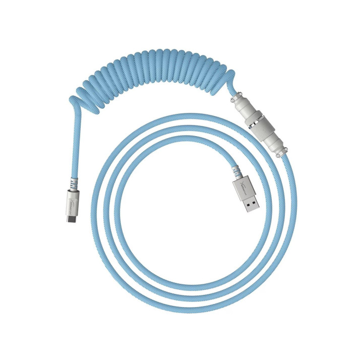 Кабел за клавиатура HyperX Coiled Cable USB-C Light Blue-White - 6J680AA