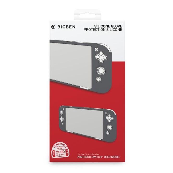 Силиконов защитен калъф Big Ben Silicon Glove, сив (Nintendo Switch OLED) - SWITCHOGLOVEGREY