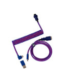 Кабел за клавиатура Keychron Premium Angled Purple Coiled Aviator Custom USB Cable, USB-C - USB-C - Cab-3