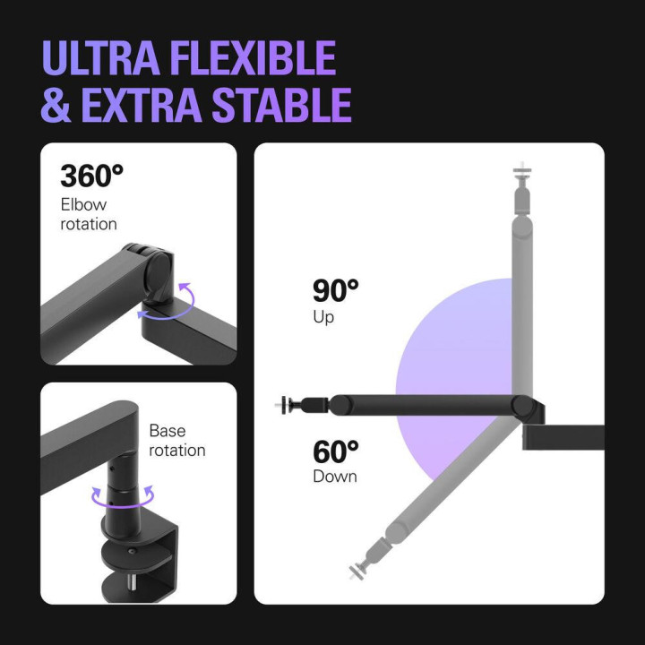 Стойка за микрофон Elgato Wave Mic Arm Pro - Черно - 10AAT9901