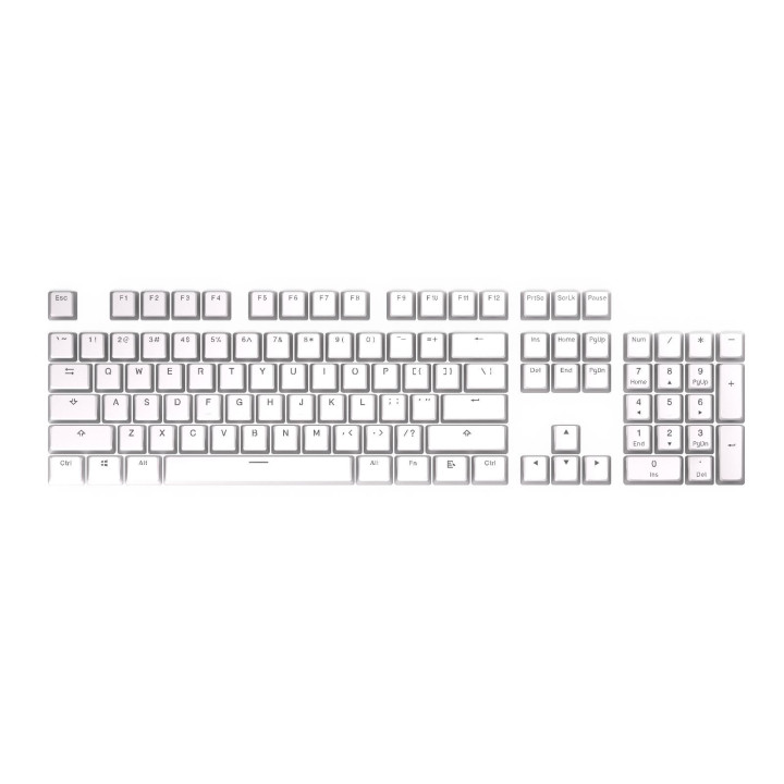 Капачки за механична клавиатура ENDORFY - 124 бр PBT - Onyx White - EY0E003