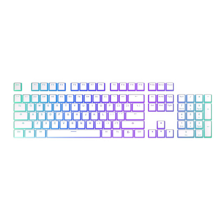 Капачки за механична клавиатура ENDORFY - 124 бр PBT - Onyx White - EY0E003