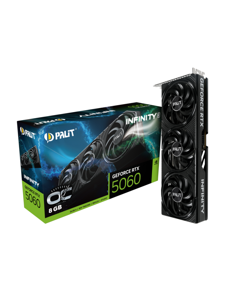 Видео карта Palit GeForce RTX 5060 Infinity  3 OC 8GB GDDR7, 128bit - NE75060T19P1-GB2063S