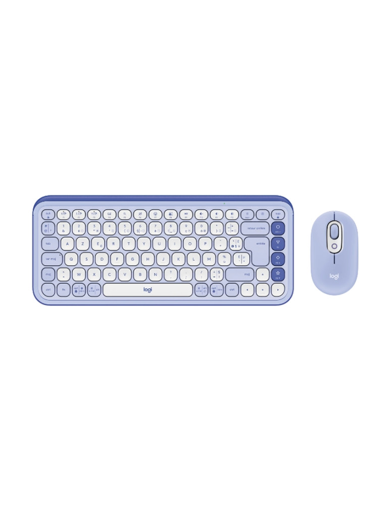 Комплект клавиатура с мишка Logitech Pop Icon Combo - Lilac - US INT'L - INTNL-973 - 920-013078