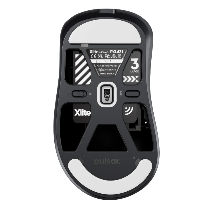 Професионална безжична геймърска мишка Pulsar Xlite v4 Size3 Black - 1K (8K compatible) - PXL431