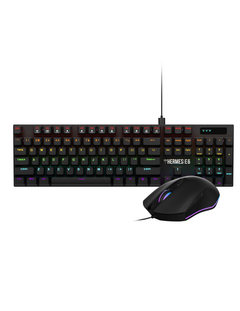 Геймърски комплект с механична клавиатура и мишка Gamdias HERMES E6 2-in-1 Combo - GAMDIAS-HERMES-E6