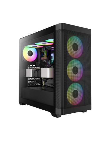 Геймърски компютър ION ATHENA M3 Black ARGB с процесор AMD Ryzen 7 7800X3D, видео карта RTX 5070 GamingPro 12GB GDDR7, RAM 32GB(2x16GB) 6000MHz DDR5, SSD 1TB Gen 4X4 M.2 NVMe, WiFi