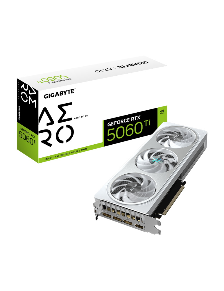 Видео карта Gigabyte GeForce RTX 5060 TI AERO OC 8GB GDDR7 - GV-N506TAERO OC-8GD