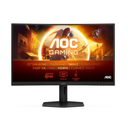 Монитор AOC CQ27G4X, 27" Curved 1500R, Fast VA, WLED, 2560x1440@180Hz, 1ms GtG, 0.5ms MPRT, 300cd m/2, 4000:1, 80M:1 DCR, Adaptive Sync, FlickerFree, Low Blue Light, Tilt, Height Adjust, Swivel, 2xHDMI, DP
