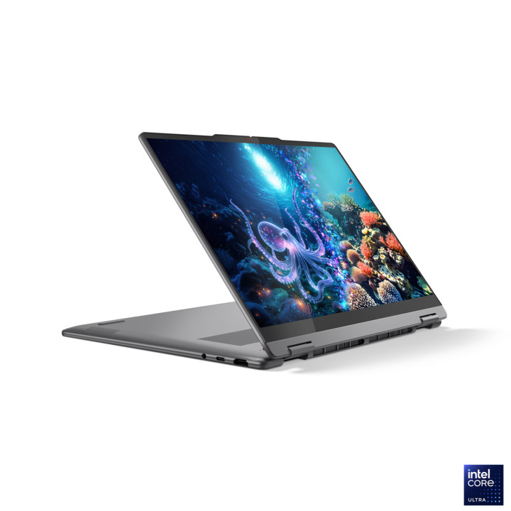 Лаптоп Lenovo Yoga 7 2in1 14, Intel Core Ultra 5 226V, 14" WUXGA OLED 600nits Glossy / Anti-fingerprint, 100% DCI-P3, Touch, 16GB RAM, 512GB SSD, Integrated Intel Arc, Win 11 Home - 83JQ001KBM