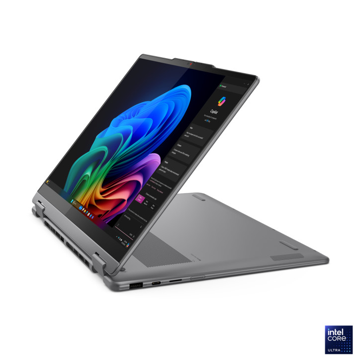Лаптоп Lenovo Yoga 7 2in1 14, Intel Core Ultra 5 226V, 14" WUXGA OLED 600nits Glossy / Anti-fingerprint, 100% DCI-P3, Touch, 16GB RAM, 512GB SSD, Integrated Intel Arc, Win 11 Home - 83JQ001KBM
