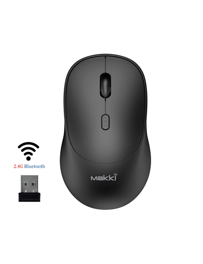 Bluetooth презареждаема тиха мишка Makki  MSX-2401, USB-C, Silent, 1600dpi, 2.4G, Bluetooth, Rechargeable - MAKKI-MSX-2401