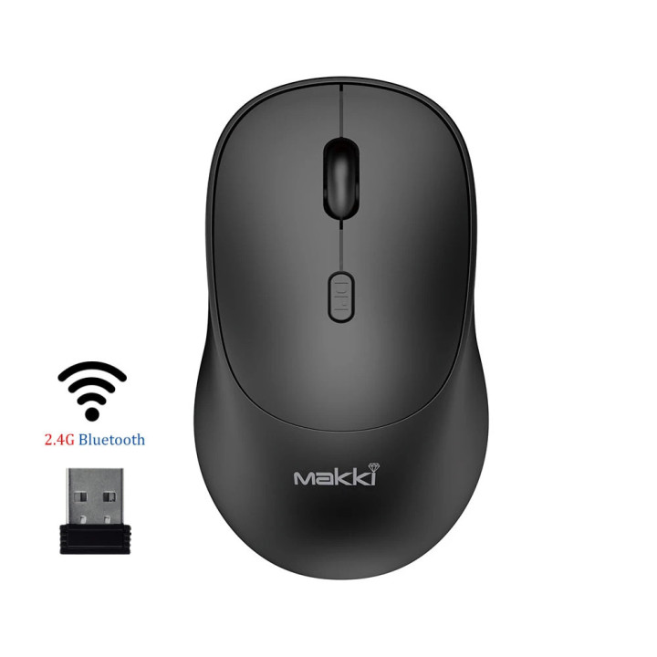 Bluetooth презареждаема тиха мишка Makki  MSX-2401, USB-C, Silent, 1600dpi, 2.4G, Bluetooth, Rechargeable - MAKKI-MSX-2401