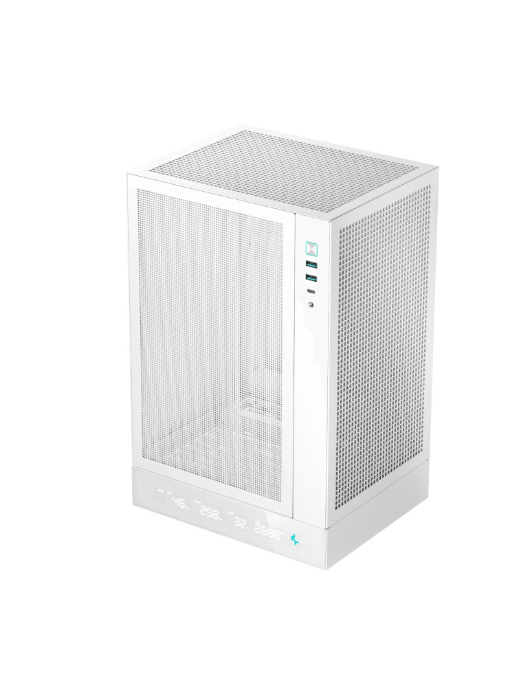 Кутия за компютър DeepCool CH170 DIGITAL White, mini-ITX - R-CH170-WHNPI0D-G-1