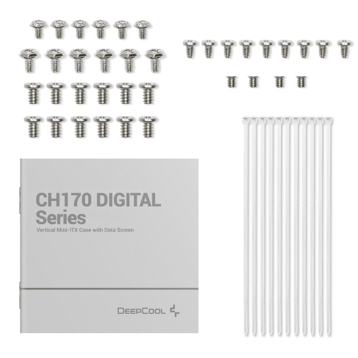 Кутия за компютър DeepCool CH170 DIGITAL White, mini-ITX - R-CH170-WHNPI0D-G-1