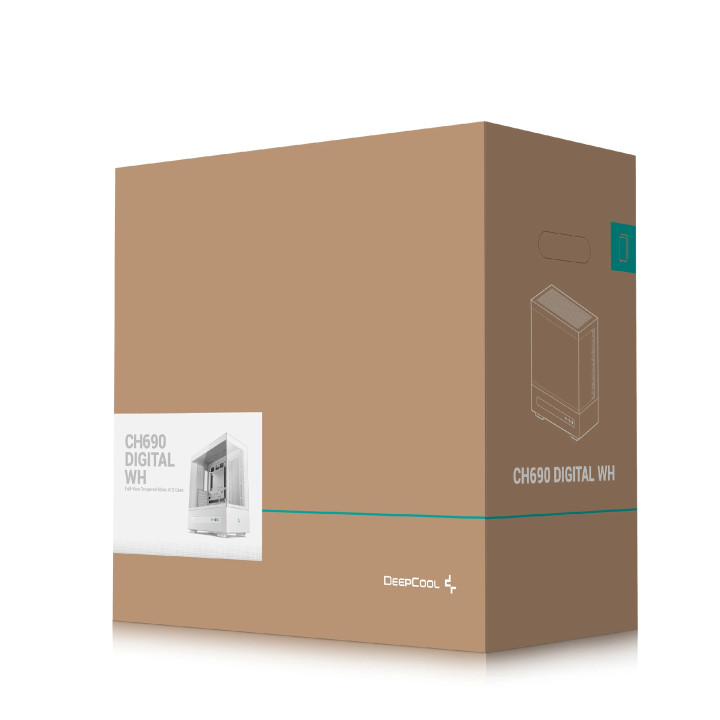 Кутия за компютър DeepCool CH690 DIGITAL White, ATX - R-CH690-WHNNA0D-G-1