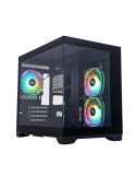 Кутия за компютър 1stPlayer MV6-TP Black, mATX, с 3бр вкл. вентилатори - MV6-TP-BK-2FB7R-1FB7