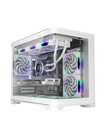 Кутия за компютър 1stPlayer UV6 White, mATX - UV6-WH