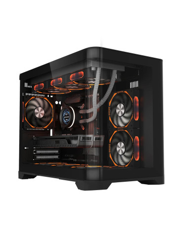 Кутия за компютър 1stPlayer UV6 Black, mATX - UV6-BK