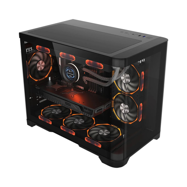 Кутия за компютър 1stPlayer UV6 Black, mATX - UV6-BK