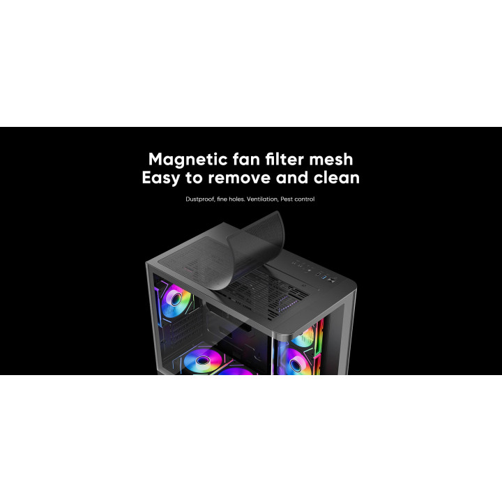 Кутия за компютър 1stPlayer UV6 Black, mATX - UV6-BK