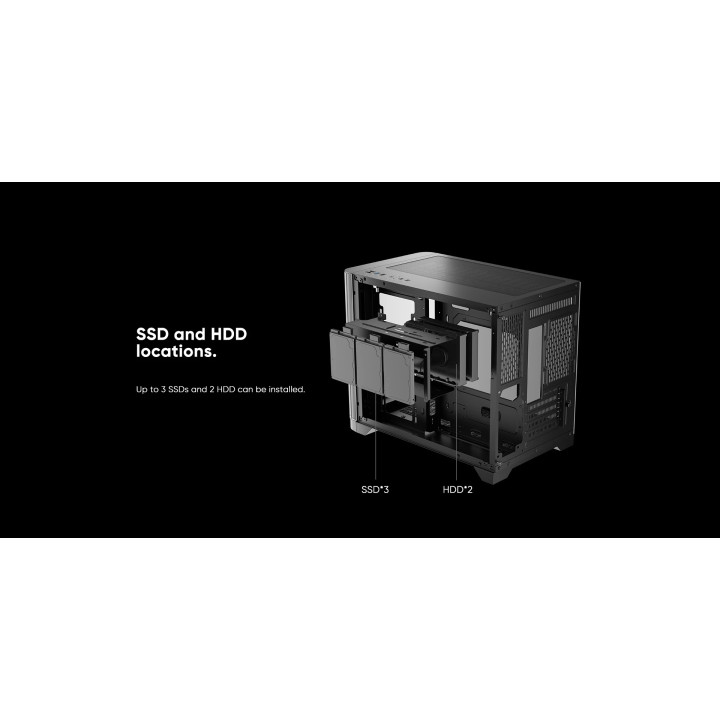 Кутия за компютър 1stPlayer UV6 Black, mATX - UV6-BK