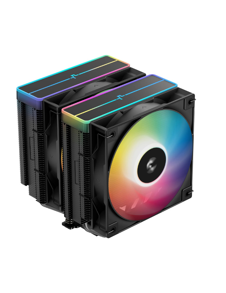 Охладител за процесор DeepCool AG620 BK, Addressable RGB V2, Dual-Tower, LGA1851/AM5 - R-AG620-BKAMMN-GJD