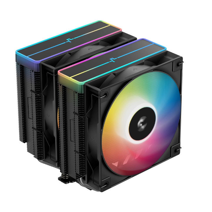 Охладител за процесор DeepCool AG620 BK, Addressable RGB V2, Dual-Tower, LGA1851/AM5 - R-AG620-BKAMMN-GJD